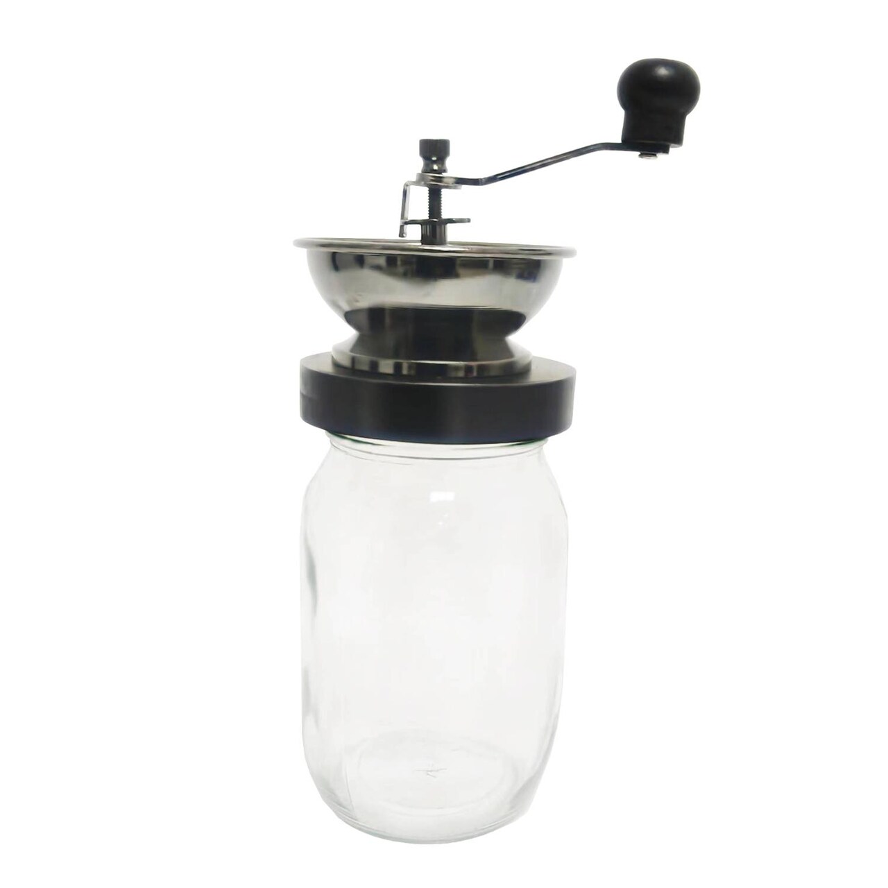 Lehman's Manual Coffee Grinder with Mason Jar Grounds Storage, Comfortable Grip Quiet Smooth Non-Electric Hand Crank, Standard Grind
